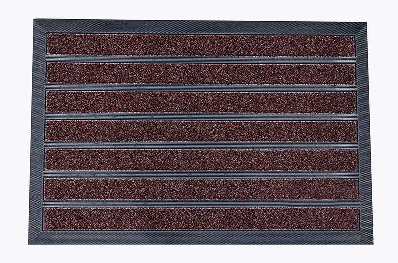 The Home Talk Rubber Door Mat  (Maroon, Medium)