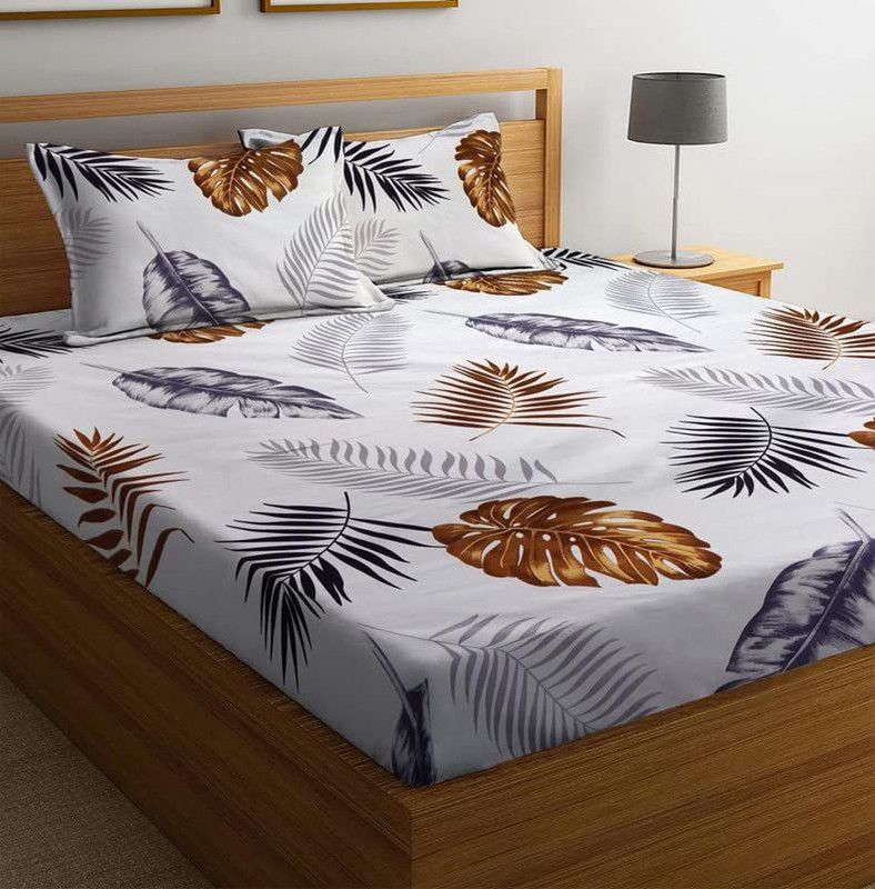 Cotton Double King Bedsheet  (Pack of 1, Gold)