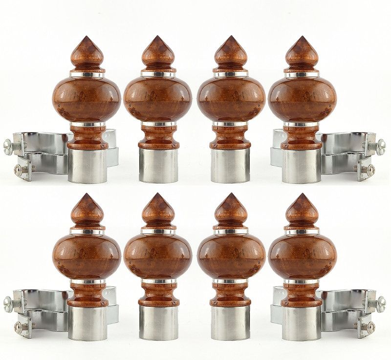 Wood hills Maroon Curtain Knobs, Rod Rail Bracket Metal  (Pack of 8)