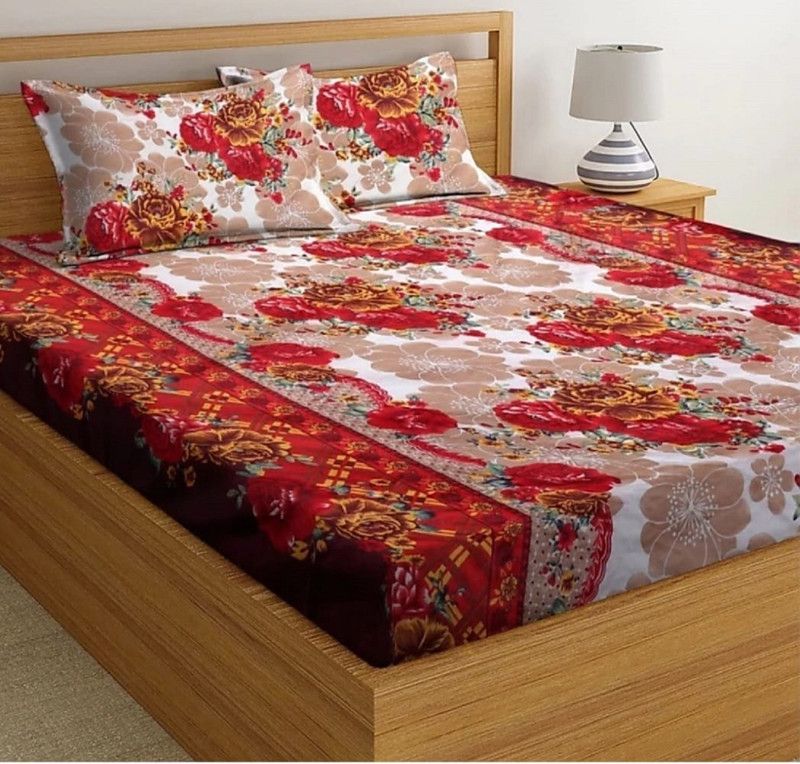 GoodRisk Reversible Polycotton Double Bed Cover  (Multicolor, Pack Of 1)