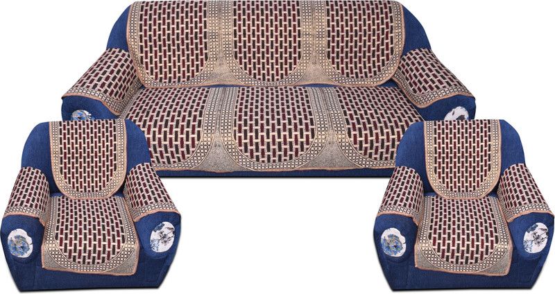 Shivkirpa Cotton Checkered Sofa Cover  (Multi Pack of 16)