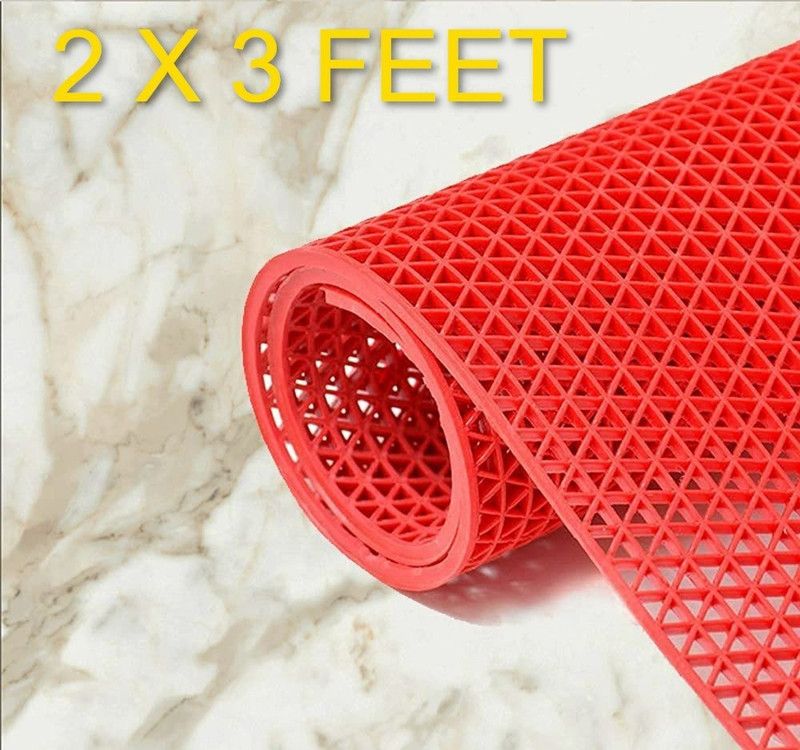 Sajawat Home Decor Rubber Floor Mat  (Red, Medium)