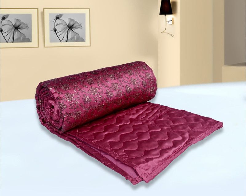 Urban Style Floral Double Quilt for Heavy Winter  (Satin, Multicolor)