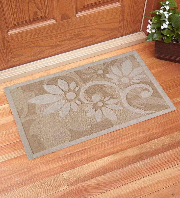 Chaque Decor Polyester Door Mat  (Beige, Medium)