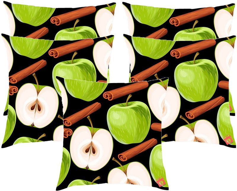 ME&YOU Microfibre Fruits Cushion Pack of 5  (Multicolor)