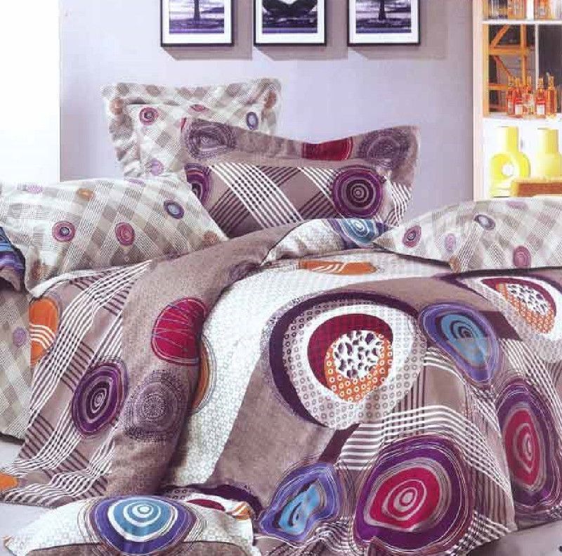 Valtellina 200 TC Cotton Single Geometric Flat Bedsheet  (Pack of 2, Grey)