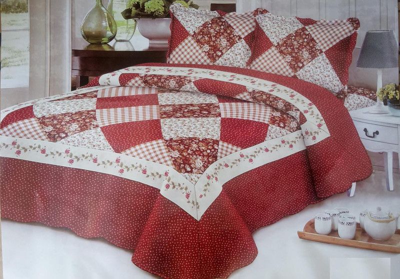 GIFTY Reversible Polycotton Queen Bed Cover  (Multicolor, King Size Bed Cover with 2 Pillow Covers)