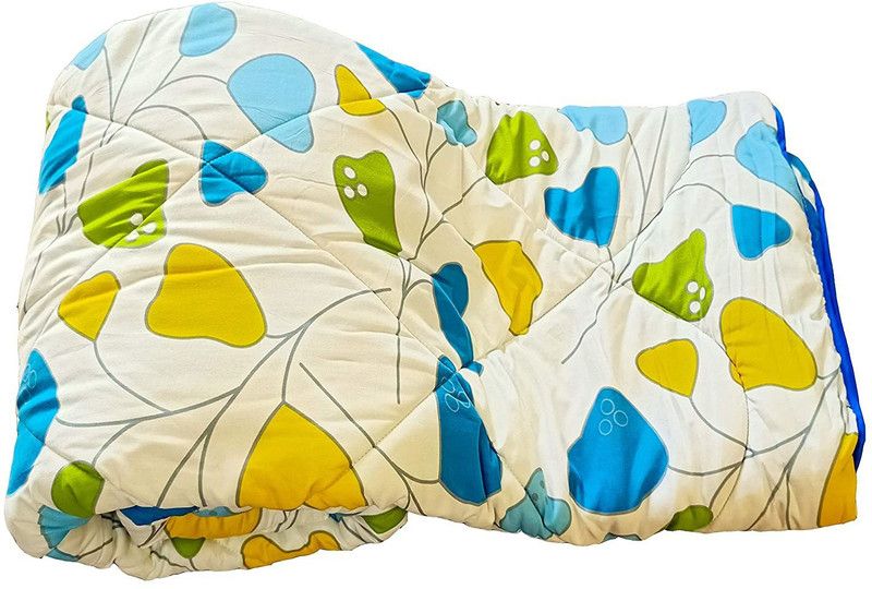 Artifii Printed Single Dohar for Mild Winter  (Polyester, white yellow)