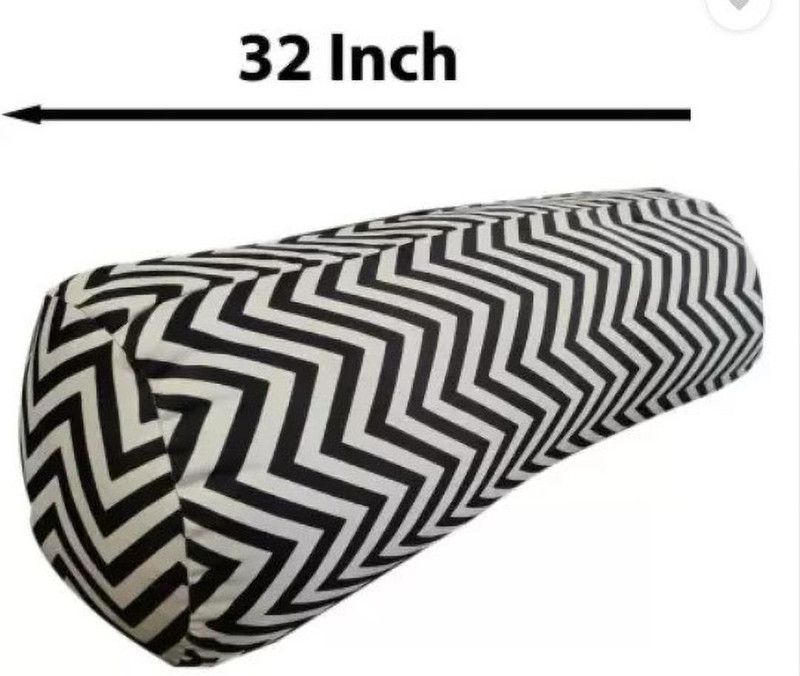 Pisaganj Microfibre Geometric Bolster Pack of 1  (Black)