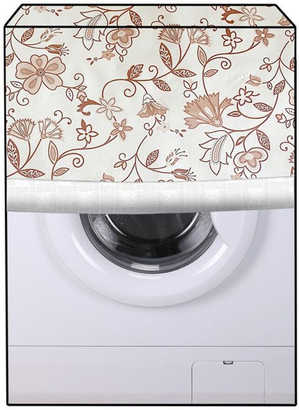 JM Homefurnishings Front Loading Washing Machine Cover  (Width: 61 cm, White, Multi)