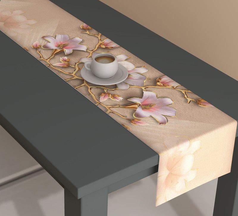 METRO LIVING Beige 150 cm Table Runner  (Polyester)