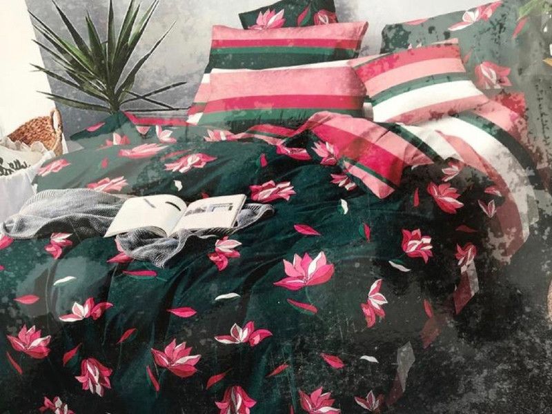 Glory Creations 200 TC Cotton Queen Printed Flat Bedsheet  (Pack of 1, Black)