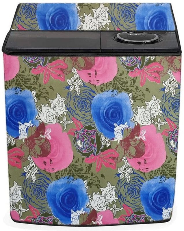 SAVEIT Semi-Automatic Washing Machine Cover  (Width: 63 cm, Pink, Blue)