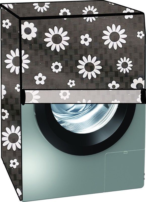 KVAR Front Loading Washing Machine Cover  (Width: 71 cm, Gray, White)