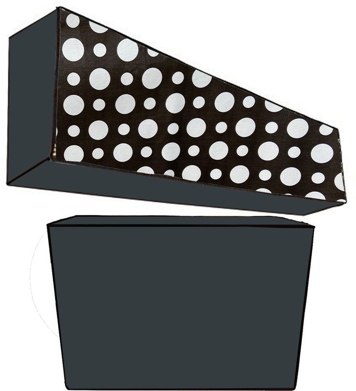 JM Homefurnishings Air Conditioner Cover  (Width: 102 cm, Black, White)