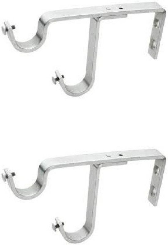 Walker's Decor Silver Rod Rail Bracket Metal  (Pack of 2)