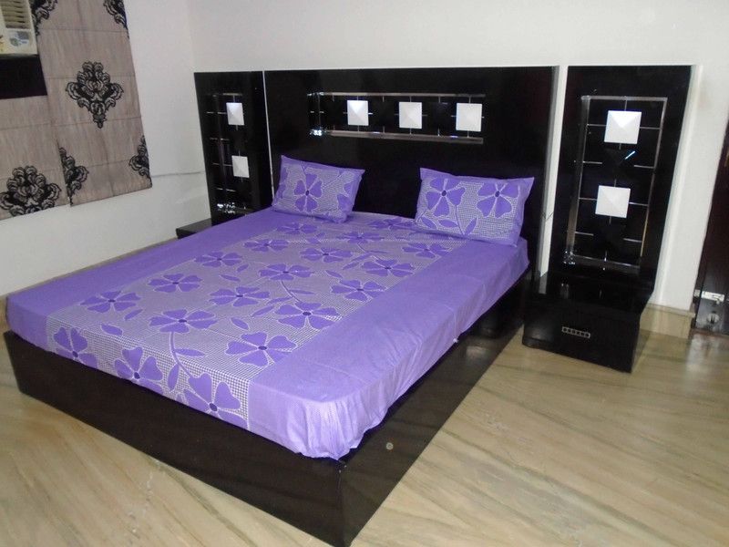 Saawaan 144 TC Cotton Double Printed Flat Bedsheet  (Pack of 1, Purple)