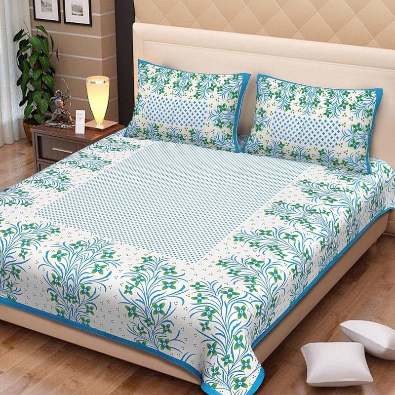 Cotton Double Bedsheet  (Pack of 1, Flower Multicolor)