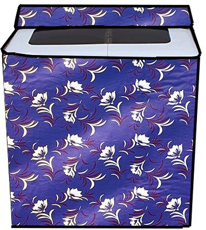 JM Homefurnishings Semi-Automatic Washing Machine Cover  (Width: 91 cm, Purple, White)