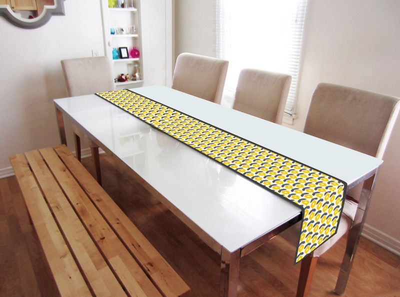 DECOTREE Yellow 183 cm Table Runner  (Cotton)
