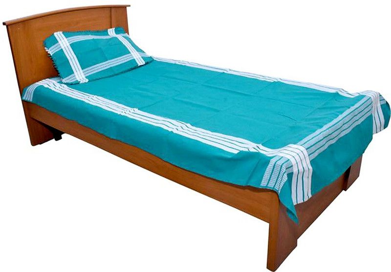 IXORA 70 TC Cotton Single Solid Flat Bedsheet  (Pack of 1, Green)