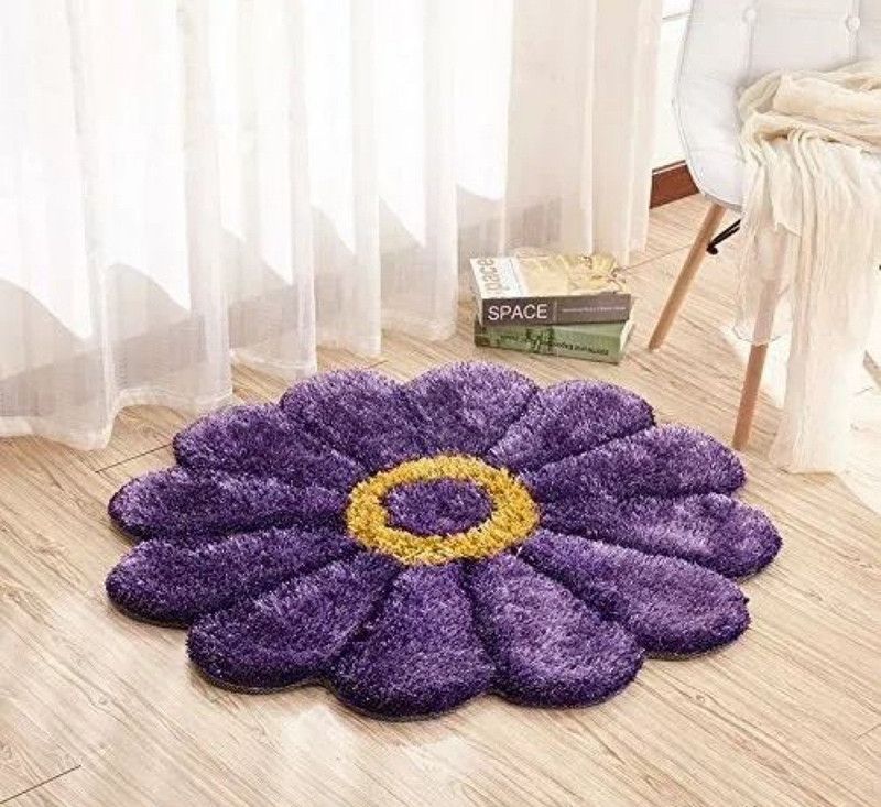 shopgallery Lavender Polyester Area Rug  (137 cm, X 137 cm, Circle)