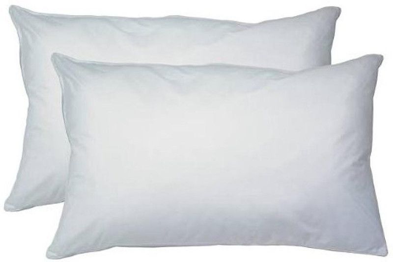 WELLNOW Microfibre Solid Sleeping Pillow Pack of 2  (White)