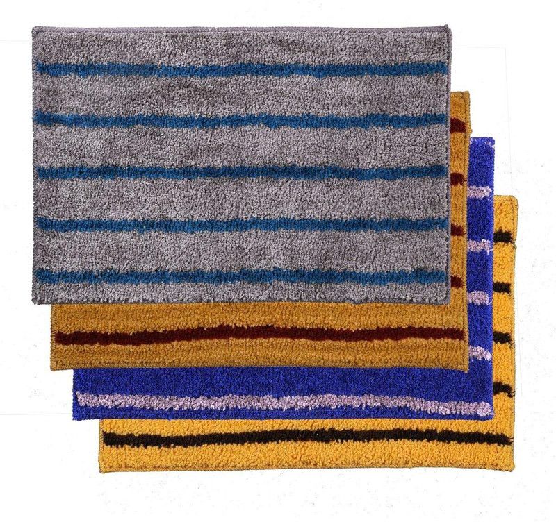 RM Handloom Polyester Door Mat  (Multicolor 2, Medium, Pack of 4)