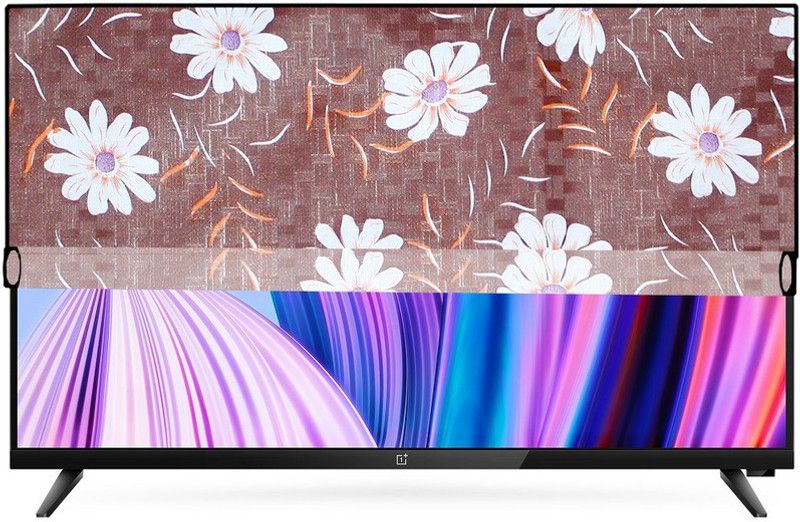 KVAR LED TV Cover  (Width: 128 cm, Brown, White)