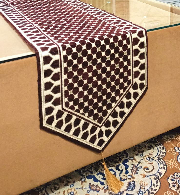 Saksham Enterprises Brown 186 cm Table Runner  (Cotton)