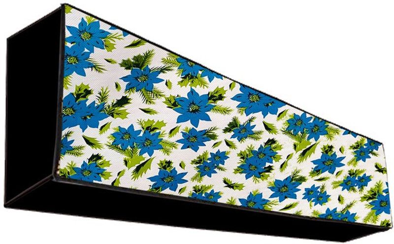 SAVEIT Air Conditioner Cover  (Width: 48 cm, Blue, Off White)