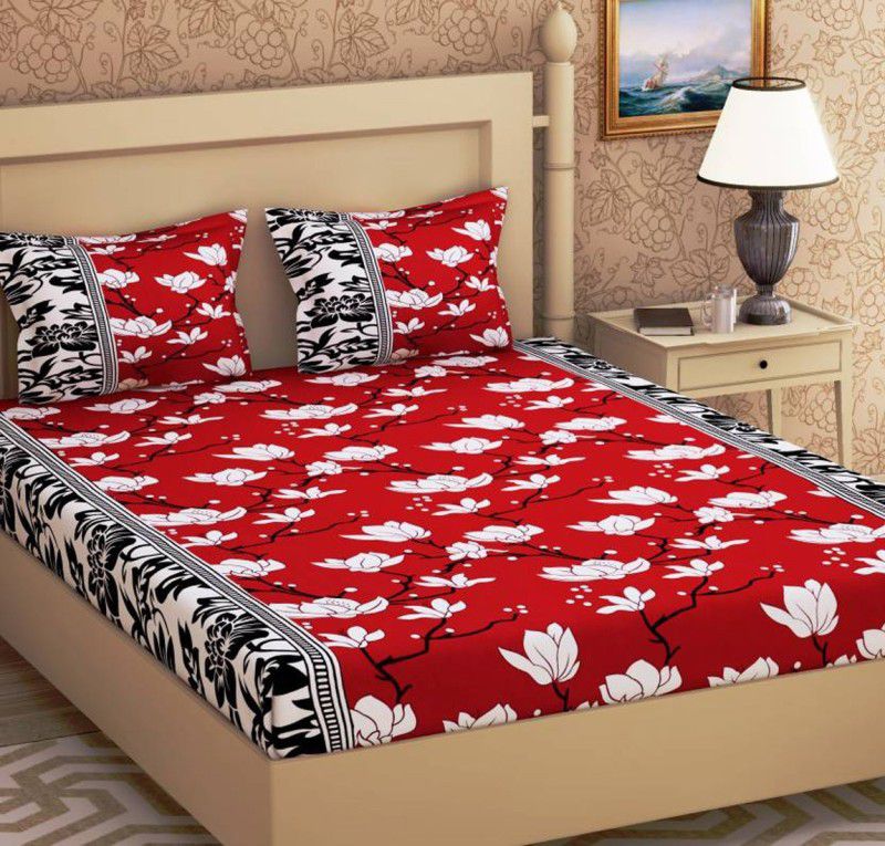 Z Decor 160 TC Microfiber Double Printed Flat Bedsheet  (Pack of 1, Multicolor)
