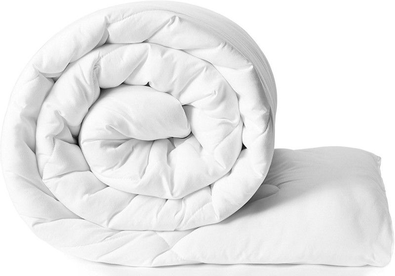 TUNDWAL'S Solid Single Comforter for Mild Winter  (Microfiber, White)