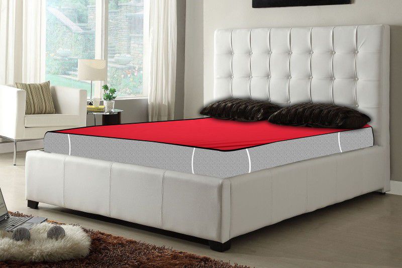 The Furnishing Tree Elastic Strap Queen Size Waterproof Mattress Cover  (Red)