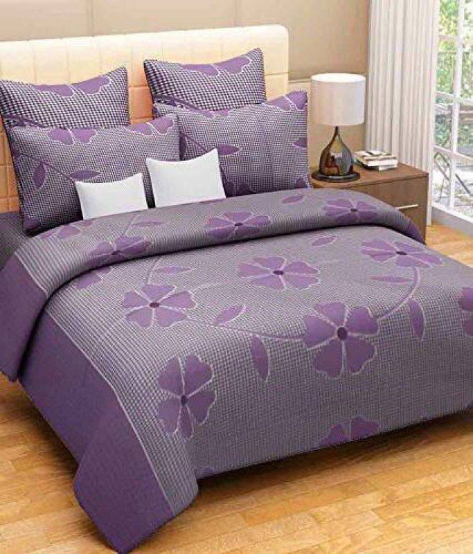 144 TC Polycotton Double 3D Printed Bedsheet  (Pack of 1, Multicolor)