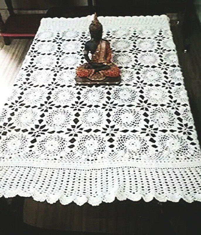 kanaka durga lace industry Square Pack of 1 Table Placemat  (White, Lace)