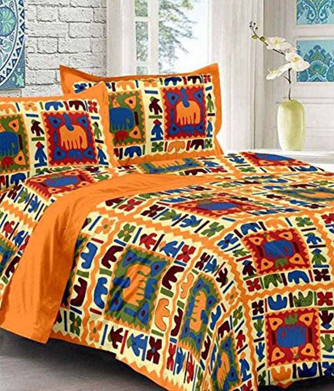 CLEOPATRA 140 TC Cotton King Printed Flat Bedsheet  (Pack of 1, Multicolor)