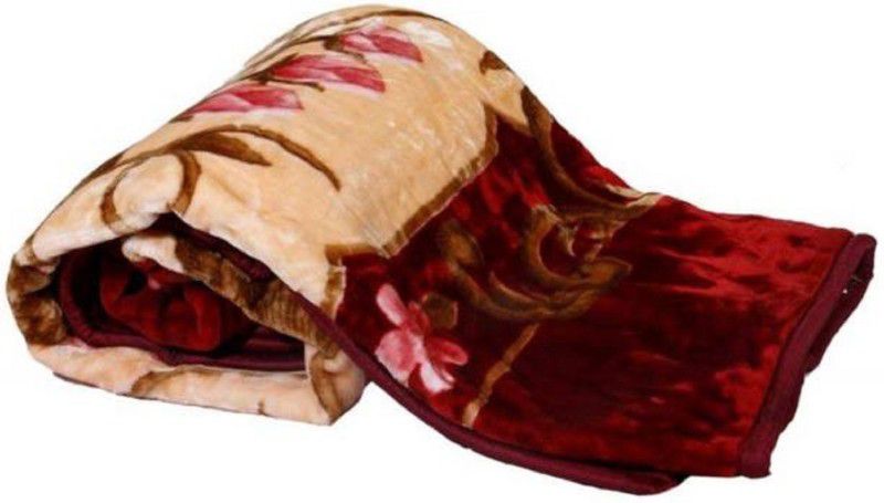 GKM Floral Double Mink Blanket for Heavy Winter  (Polyester, Multicolor)