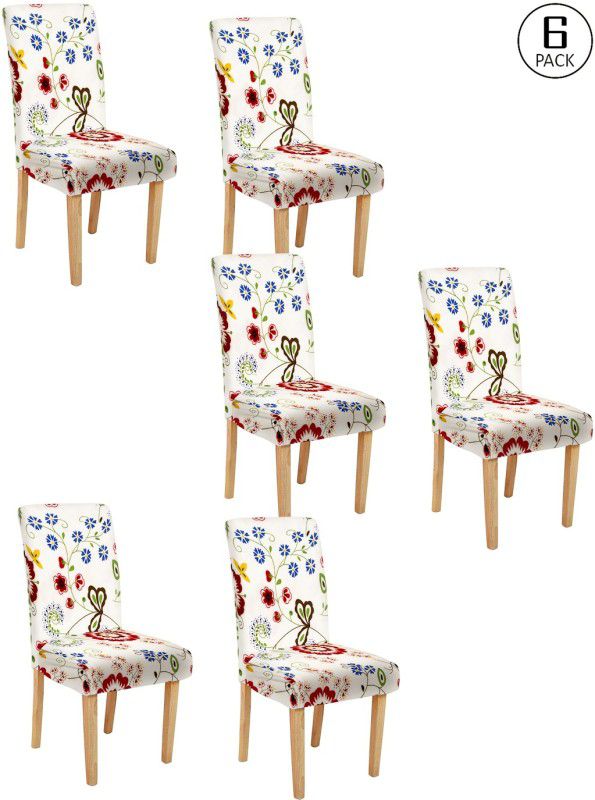 Flipkart SmartBuy Polyester Floral Chair Cover  (Multicolor Pack of 6)