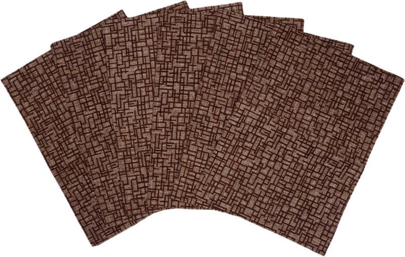 Saral Home Rectangular Pack of 7 Table Placemat  (Brown, Polyester)