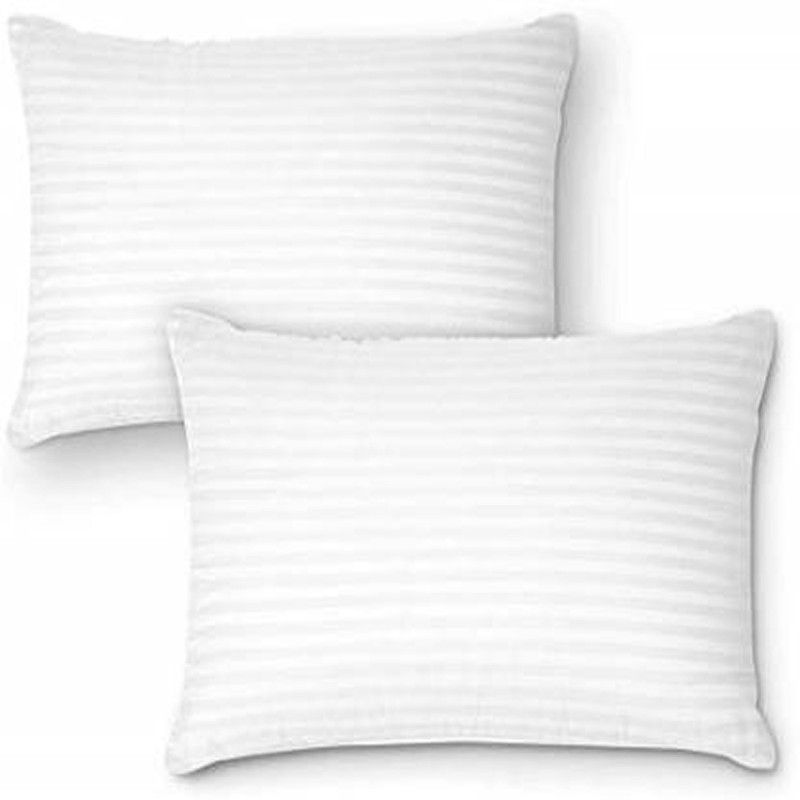 RAASO Polyester Fibre Solid Sleeping Pillow Pack of 2  (White)