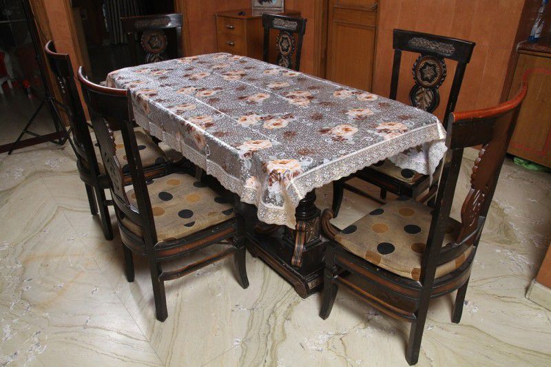 FREELY Floral 6 Seater Table Cover  (Multicolor, PVC (Polyvinyl Chloride))
