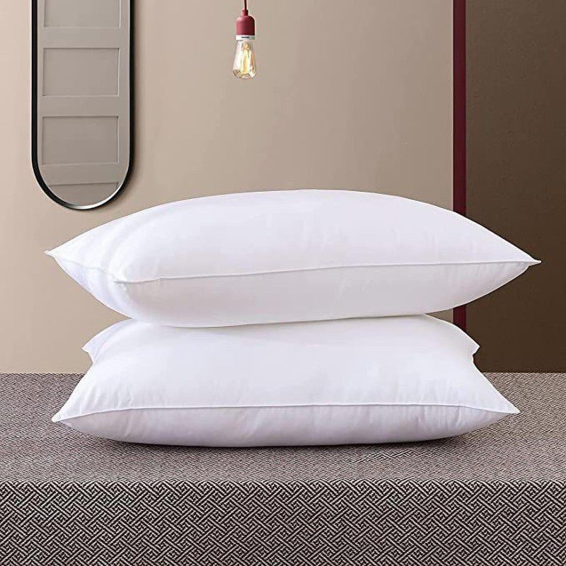 NRBS Cotton Solid Sleeping Pillow Pack of 2  (White)