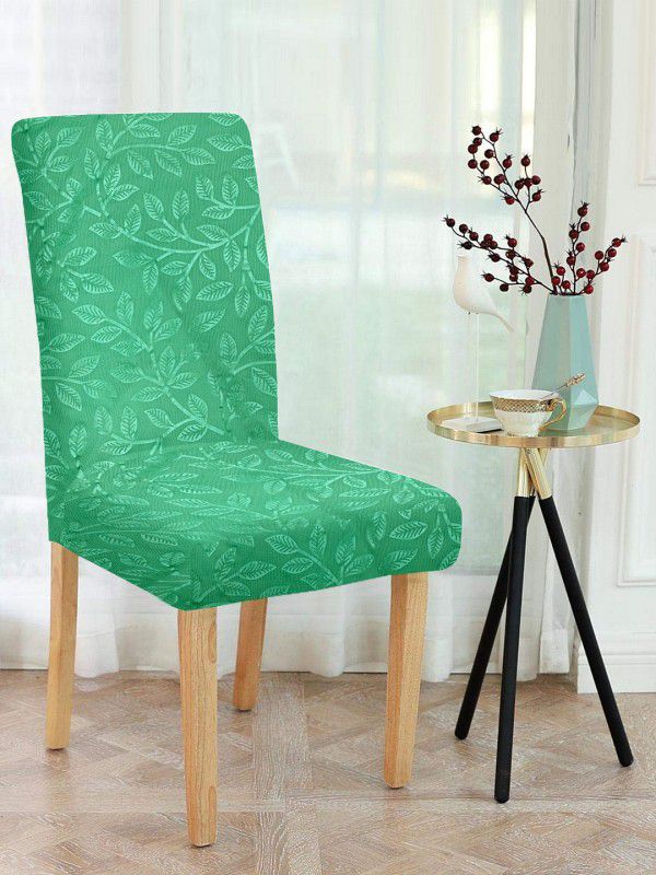Cortina Polyester Floral Chair Cover  (Green Pack of 6)