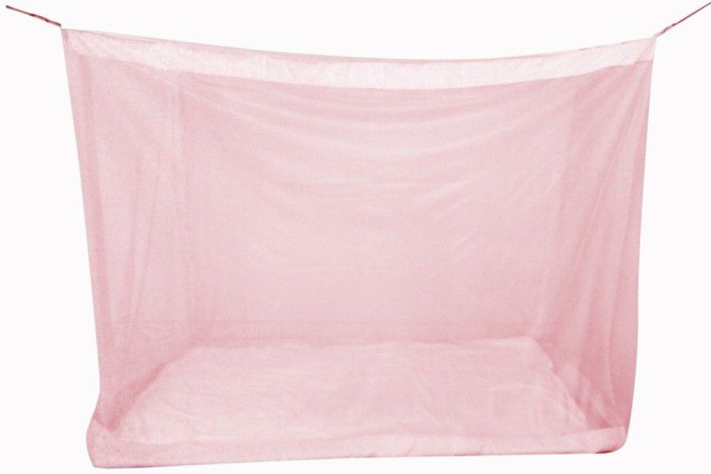 Elegant Mosquito Net Polyester Adults Washable 5x6.5 Feet Polynet Mid Size Bed-NET-1 Mosquito Net  (Pink, Bed Box)