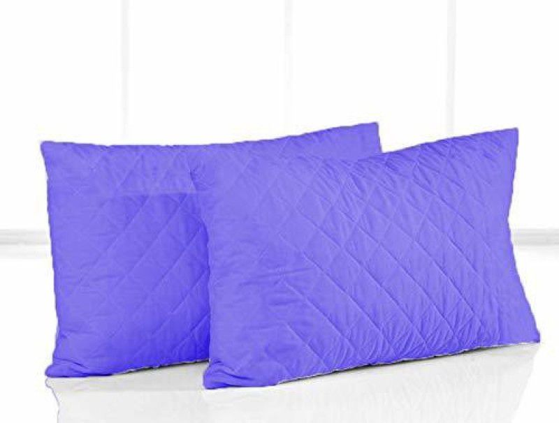 DORISTYLE Quilted Microfibre Filled Zipper Standard Size Pillow Protector  (2, Navy Blue)