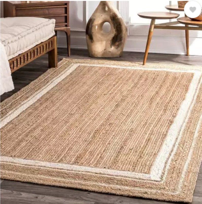 SHREEJEE DECORZ Beige Jute Carpet  (152 cm, X 213 cm, Rectangle)