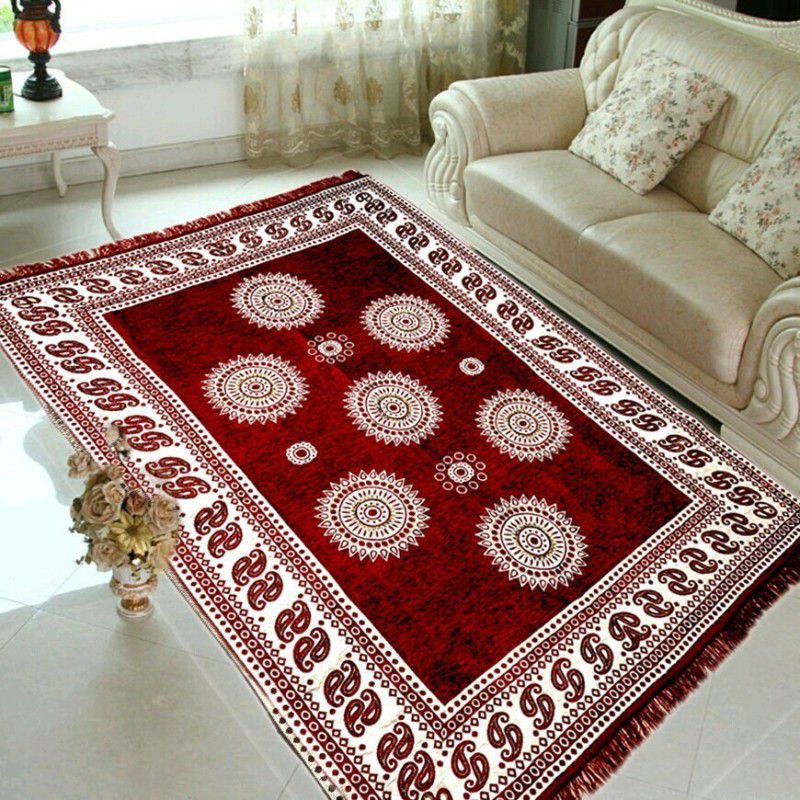 HOME BEST Multicolor Velvet, Chenille Carpet  (150 cm, X 210 cm, Rectangle)