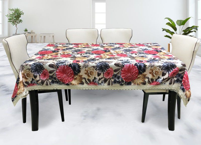 Adakriti Creations Floral 4 Seater Table Cover  (Multicolor, Polyester)