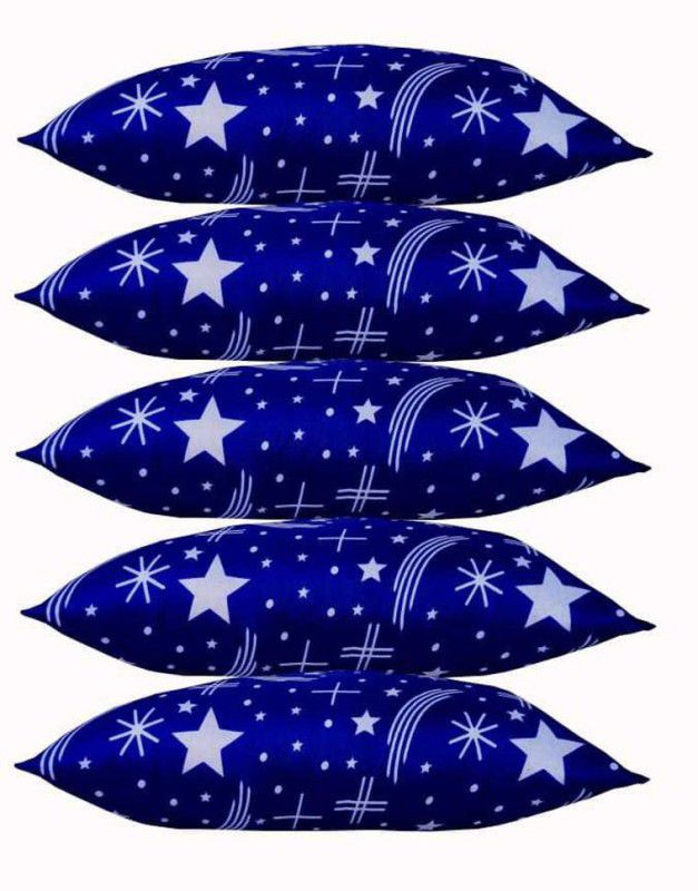 AK BROTHERS Polyester Fibre Abstract Sleeping Pillow Pack of 5  (BLUE STAR)